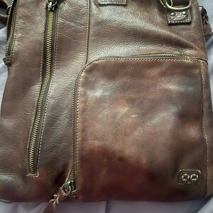 Bed Stu Brown Leather Aiken Crossbody Bag